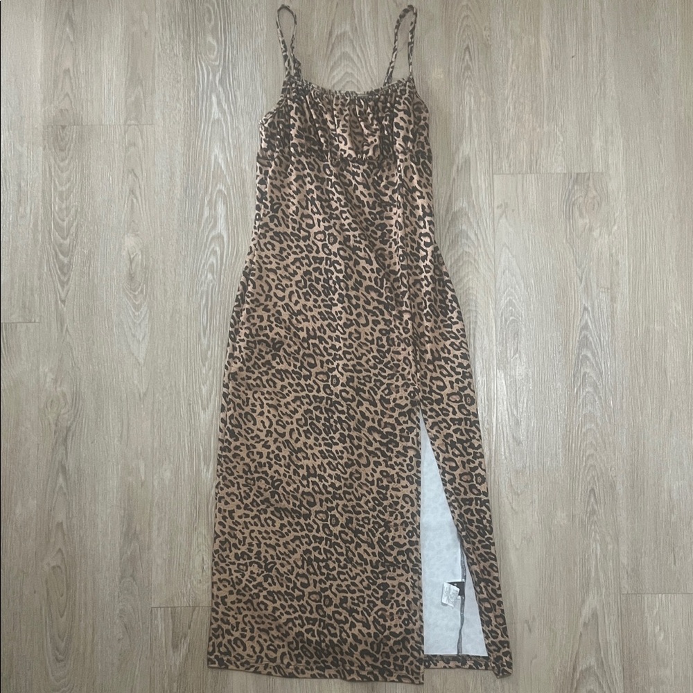 Leopard Print Spaghetti Strap Dress